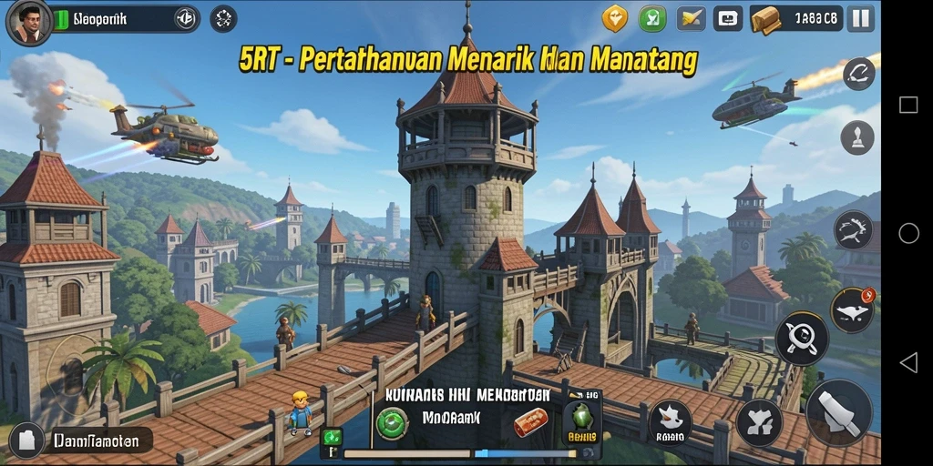 Tampilan gameplay menara pertahanan yang menarik dan menantang.