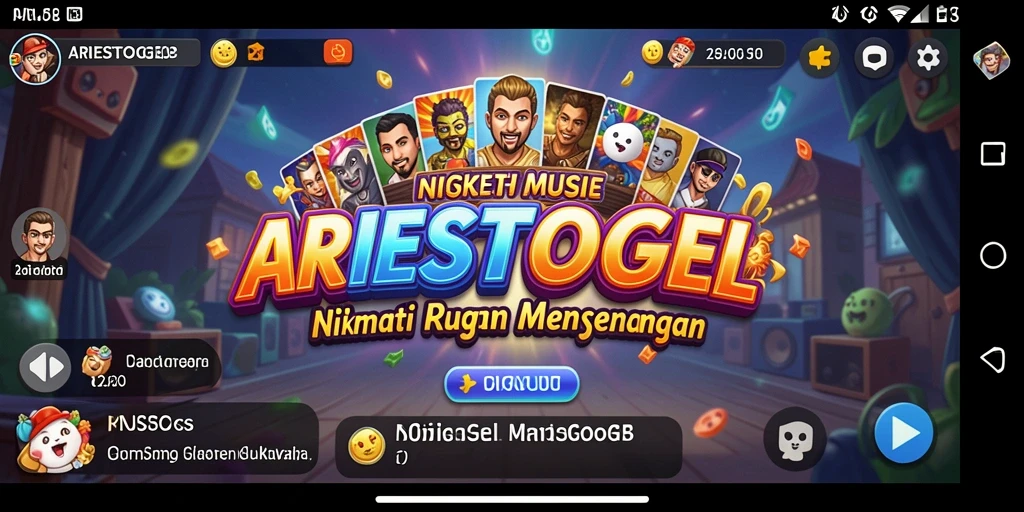 Tampilan gameplay ARIESTOGEL yang penuh warna dan interaktif.