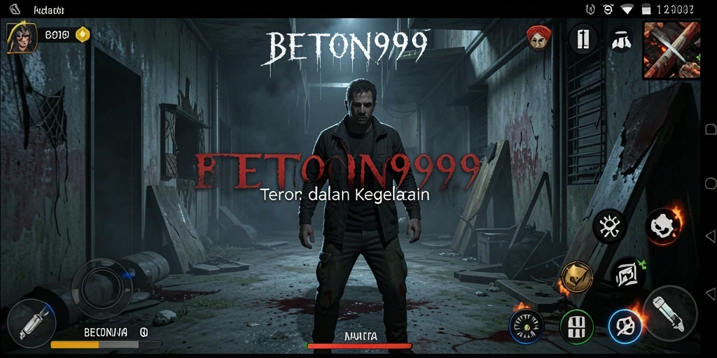 Screenshot menakutkan dari gameplay BETON999 menunjukkan suasana Horror yang mencekam.