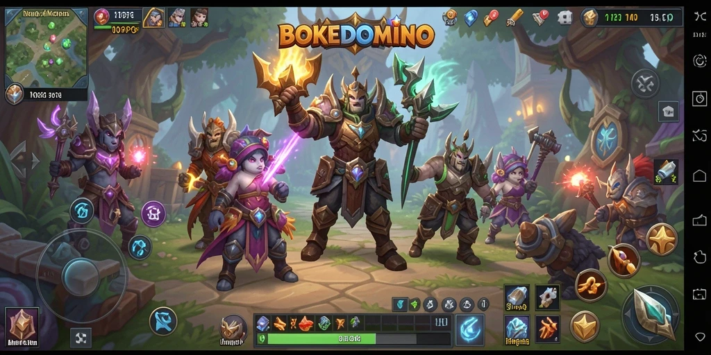 Screenshot gameplay BOKEDOMINO dengan aksi seru dalam pertempuran MMORPG.