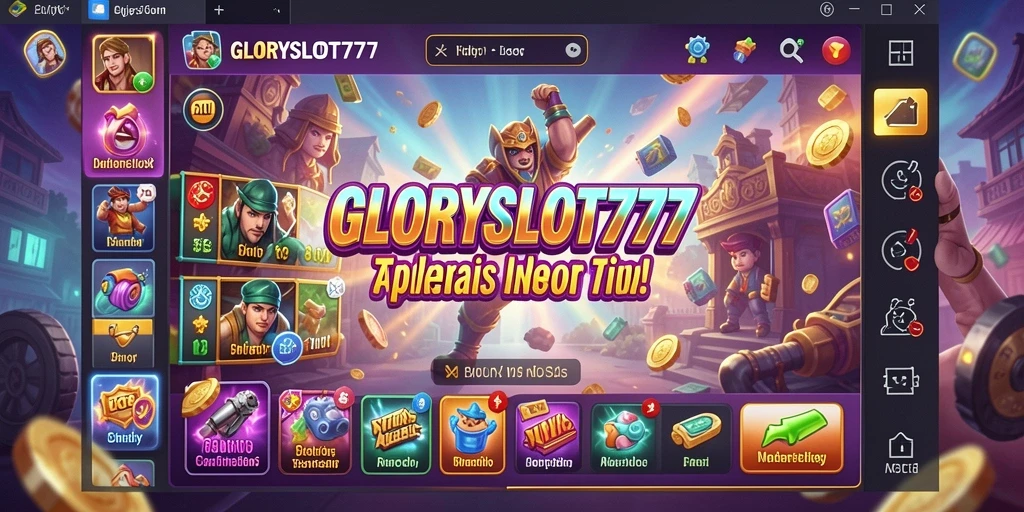 Tampilan utama GLORYSLOT777 dengan fitur-fitur Utility yang lengkap.