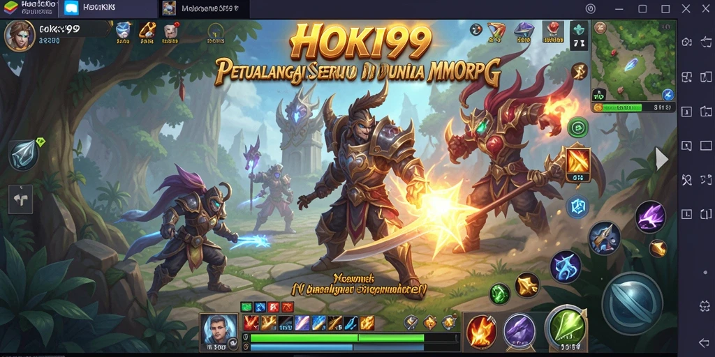 Screenshot gameplay HOKI99 menampilkan aksi seru dalam pertempuran MMORPG.