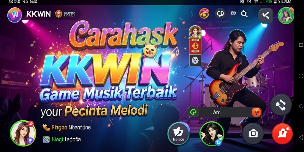Screenshot gameplay KKWIN menampilkan instrumen musik dan proses penciptaan lagu.