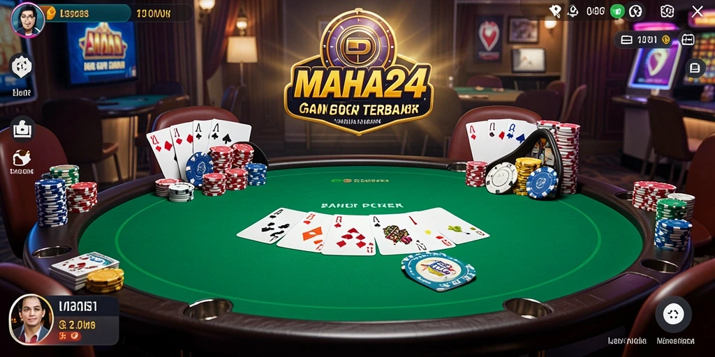 Tampilan gameplay menarik dari MAHA24 saat bermain Poker.