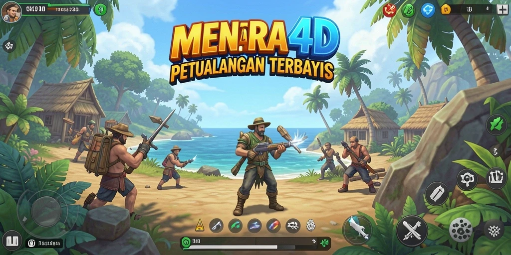Screenshot MENARA4D menampilkan petualangan seru di dunia terbuka.