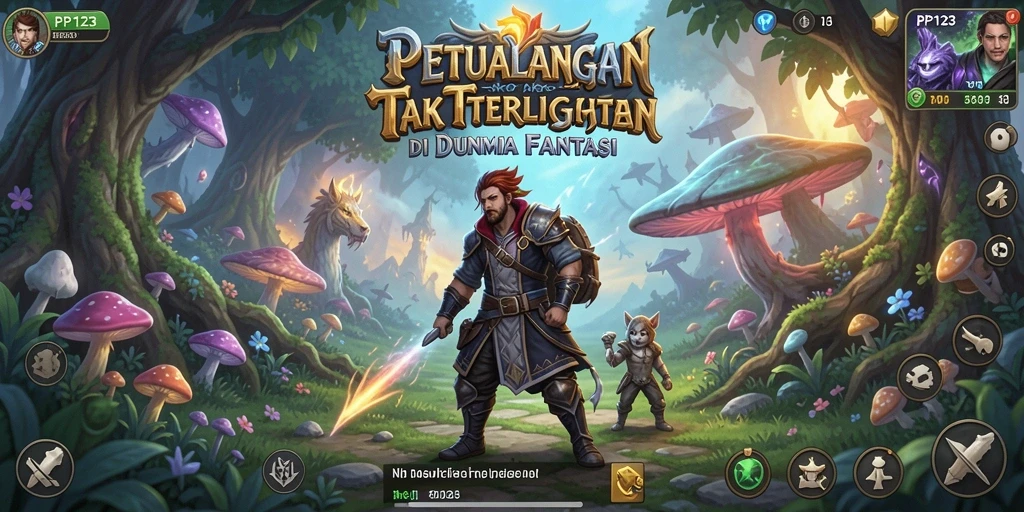 Tampilan gameplay PP123 yang penuh aksi dan petualangan.