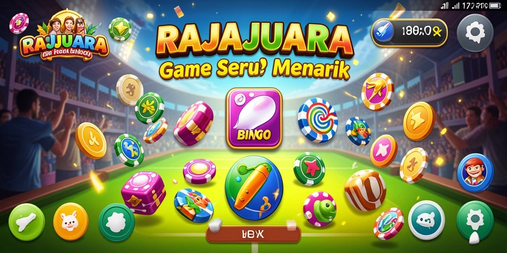 Tampilan gameplay menarik dari RAJAJUARA dengan suasana Bingo yang seru.