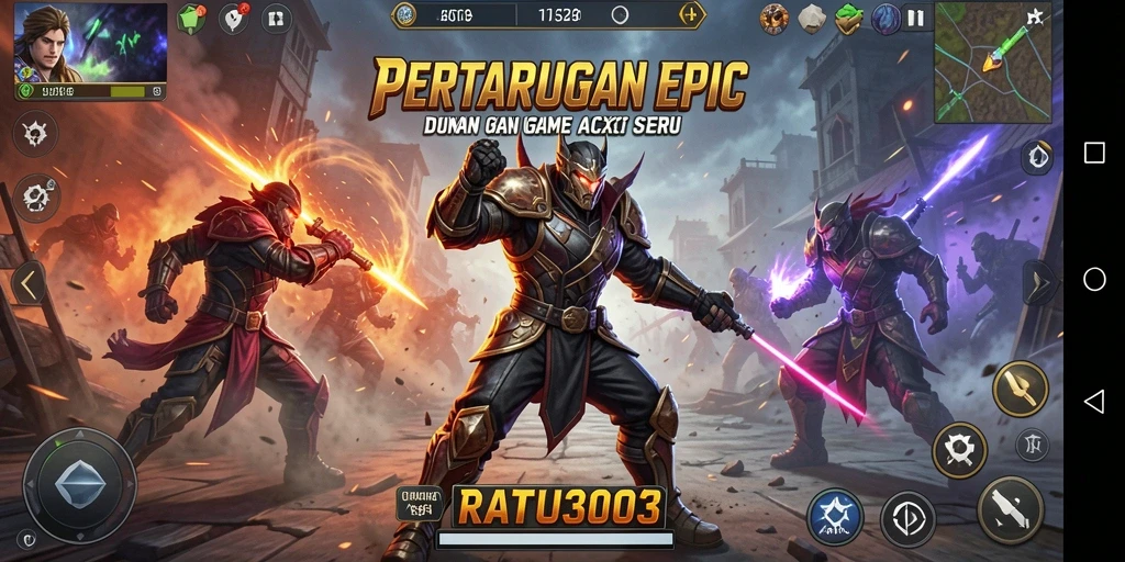 Tampilan seru gameplay RATU303 dengan pertarungan yang intens.