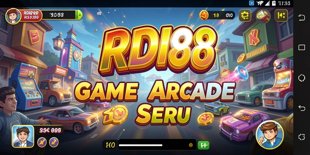 Tampilan gameplay RDI88 dalam suasana Arcade yang penuh warna.