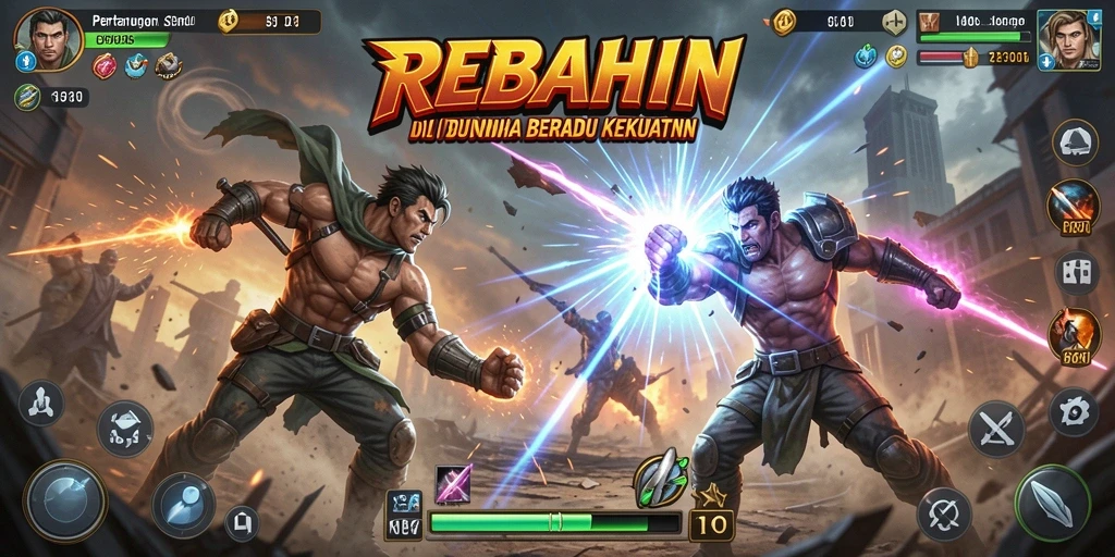 Screenshot REBAHIN menampilkan aksi pertarungan yang seru dan intens.