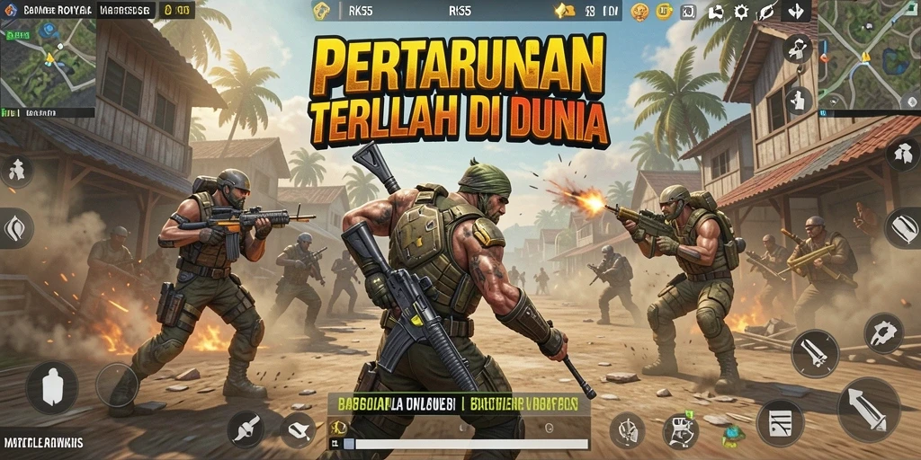 Gameplay seru di RK55 dengan pertempuran intens antar pemain dalam Battle Royale.