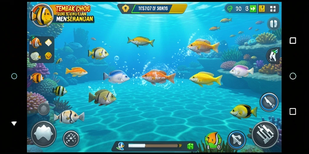 Tampilan gameplay SD107 yang seru saat menembak ikan.