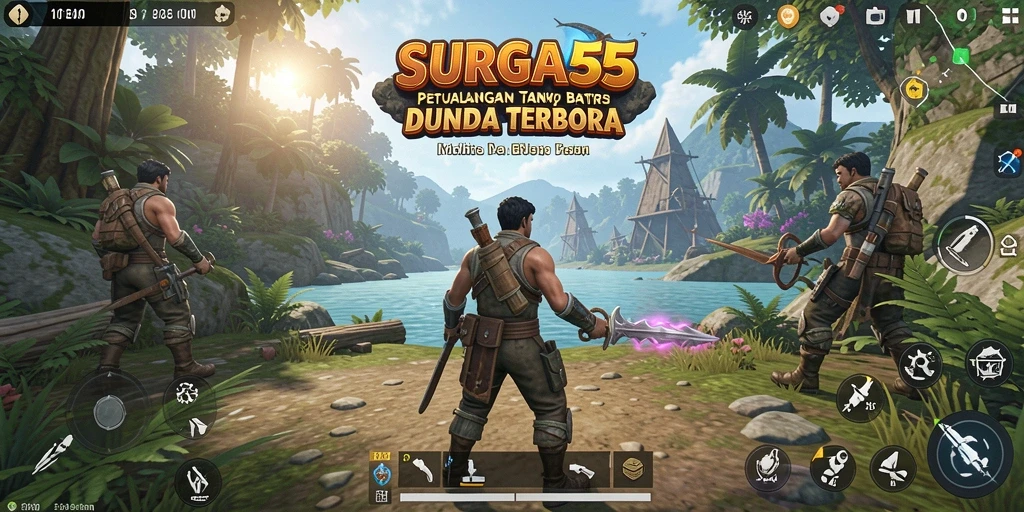 Screenshot utama SURGA55 menampilkan gameplay Open World yang menakjubkan.