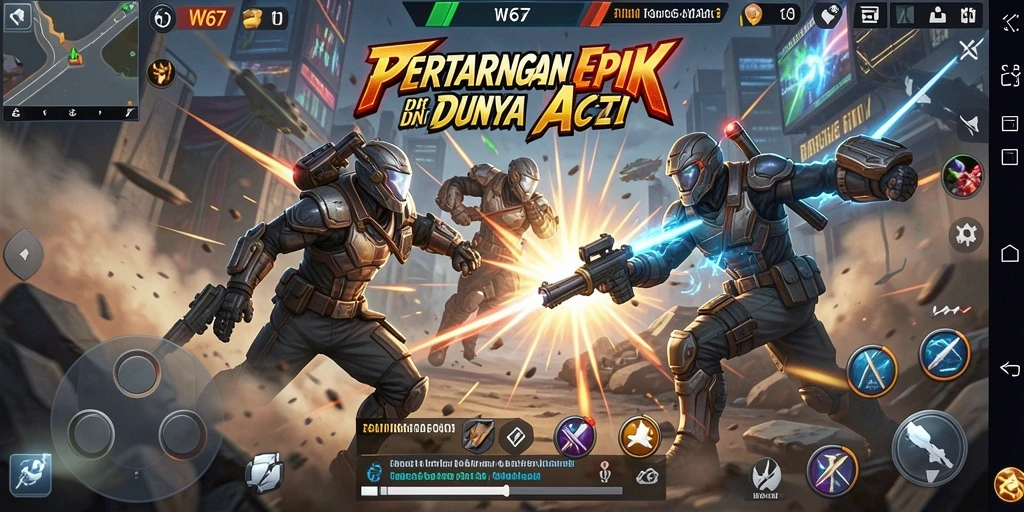 Tampilan menarik dari gameplay W67 yang penuh aksi.
