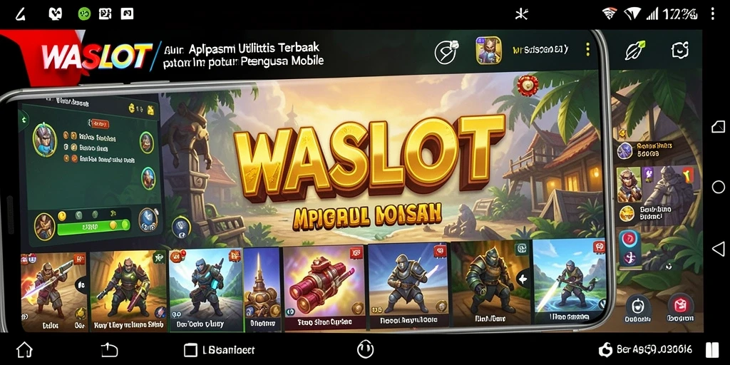 Screenshot utama yang menampilkan tampilan aplikasi WASLOT dengan berbagai fitur utilitas.
